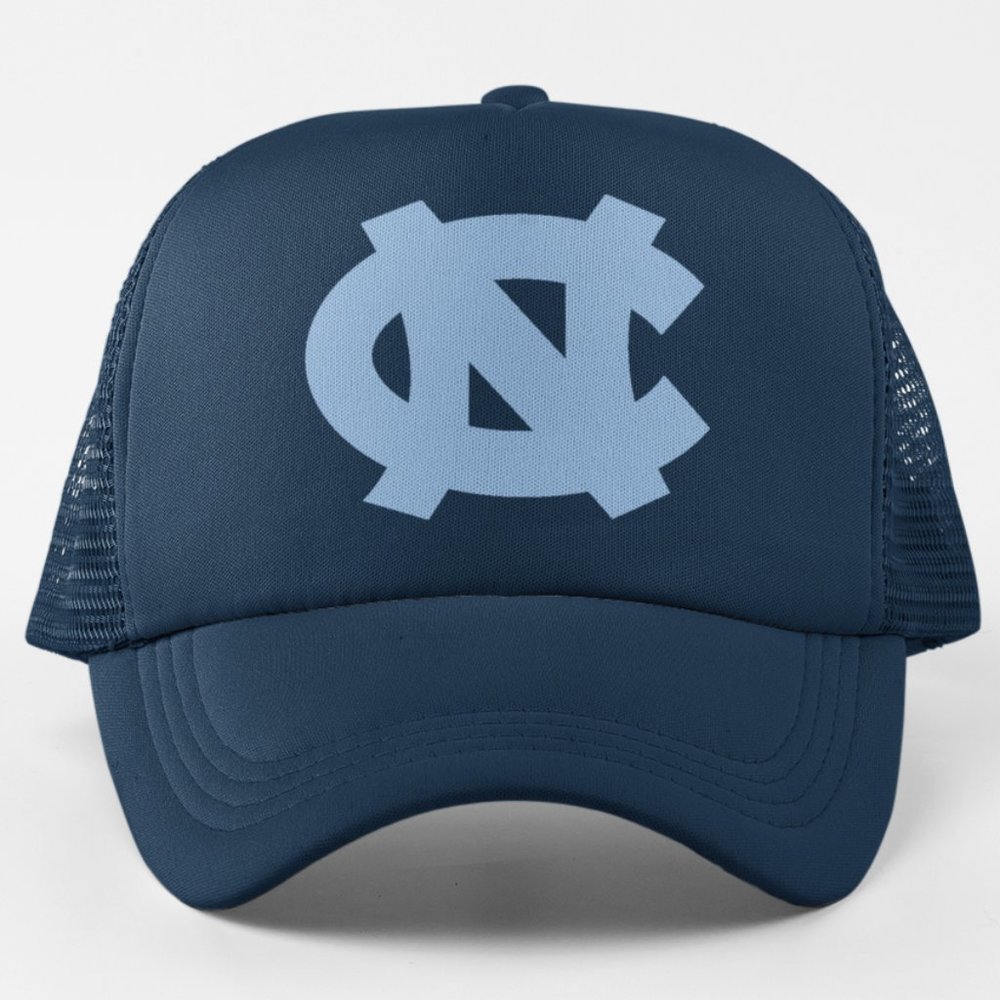 NEW Tar Heels NC Logo Foam Trucker Mesh Snapback Hat NAVY